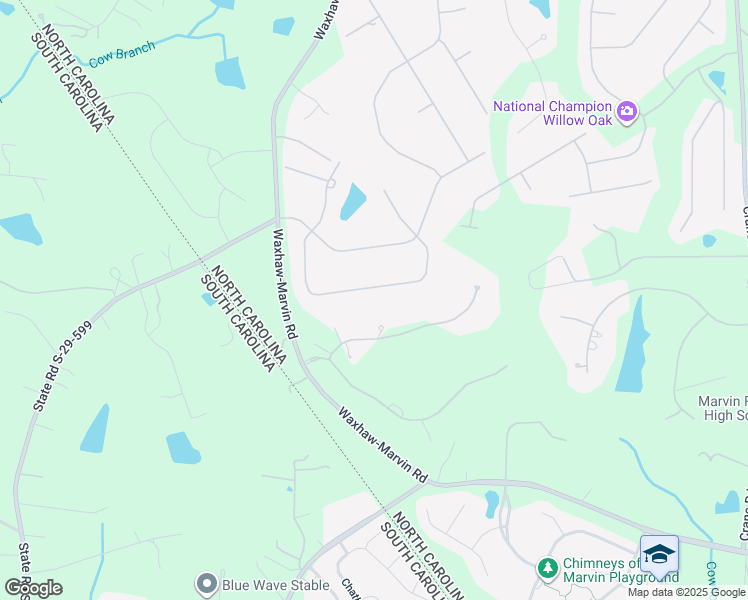 map of restaurants, bars, coffee shops, grocery stores, and more near 1720 Funny Cide Drive in Waxhaw
