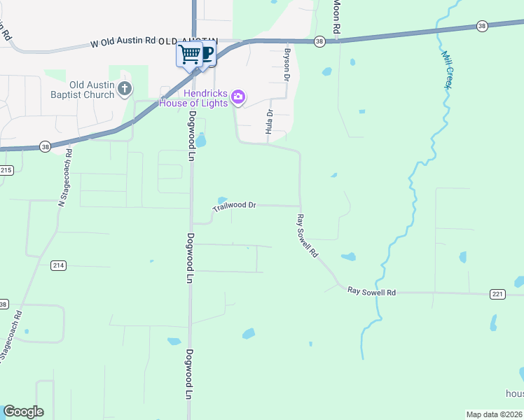 map of restaurants, bars, coffee shops, grocery stores, and more near 302 Trailwood Drive in Austin
