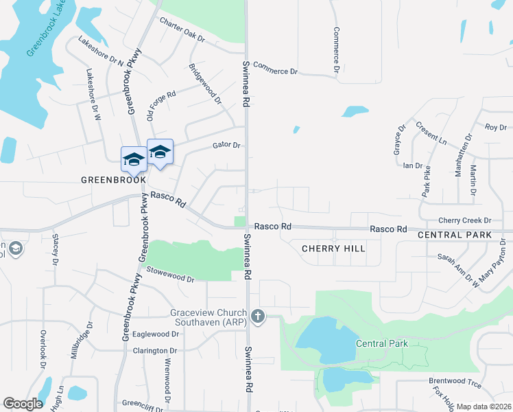 map of restaurants, bars, coffee shops, grocery stores, and more near 8070 Swinnea Road in Southaven
