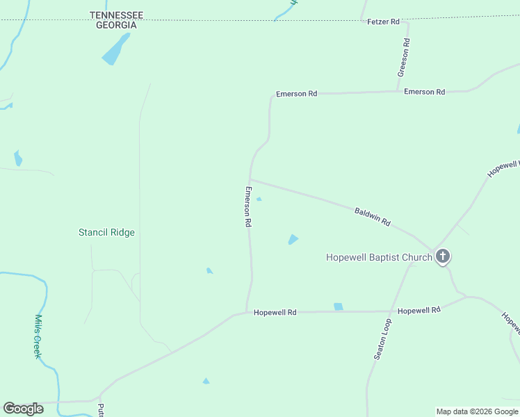 map of restaurants, bars, coffee shops, grocery stores, and more near 586 Hopewell Road in Cohutta