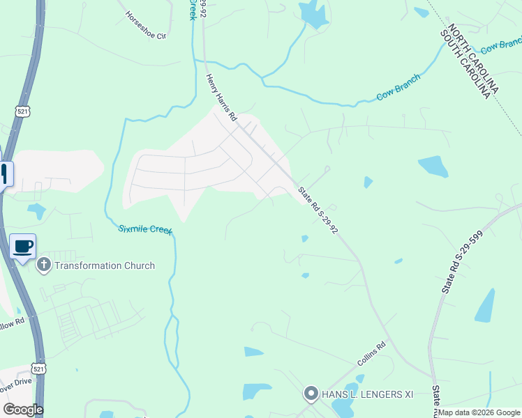 map of restaurants, bars, coffee shops, grocery stores, and more near 9187-9397 State Road S-29-92 in Fort Mill