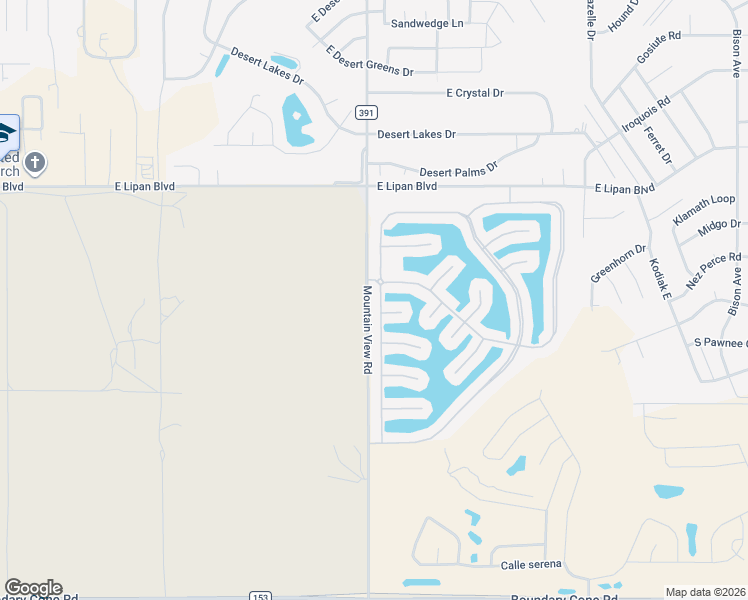 map of restaurants, bars, coffee shops, grocery stores, and more near Mountain View Road in Fort Mohave