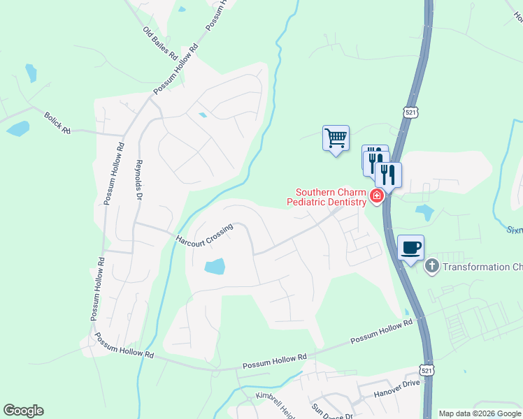 map of restaurants, bars, coffee shops, grocery stores, and more near 6458 Chadwell Court in Indian Land