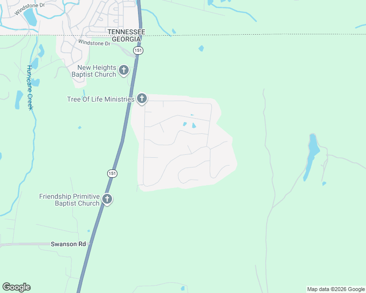 map of restaurants, bars, coffee shops, grocery stores, and more near 21 Crane Lane in Ringgold
