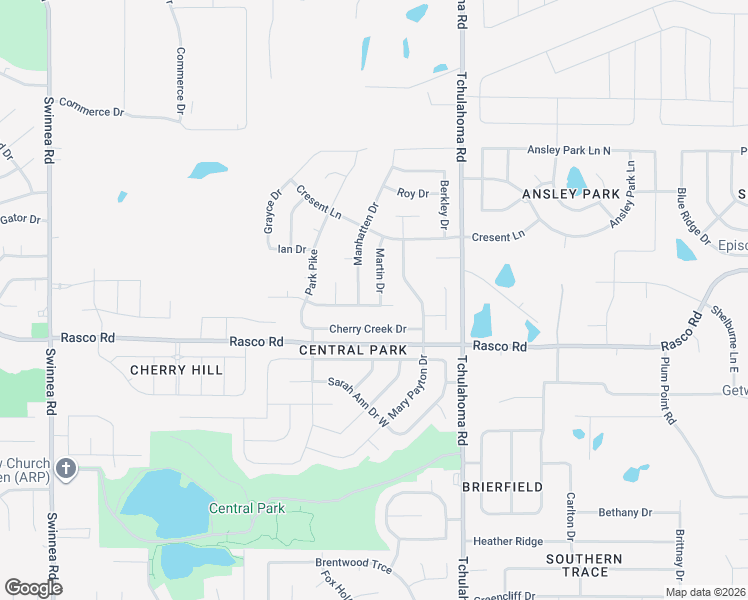 map of restaurants, bars, coffee shops, grocery stores, and more near 8105 Martin Drive in Southaven