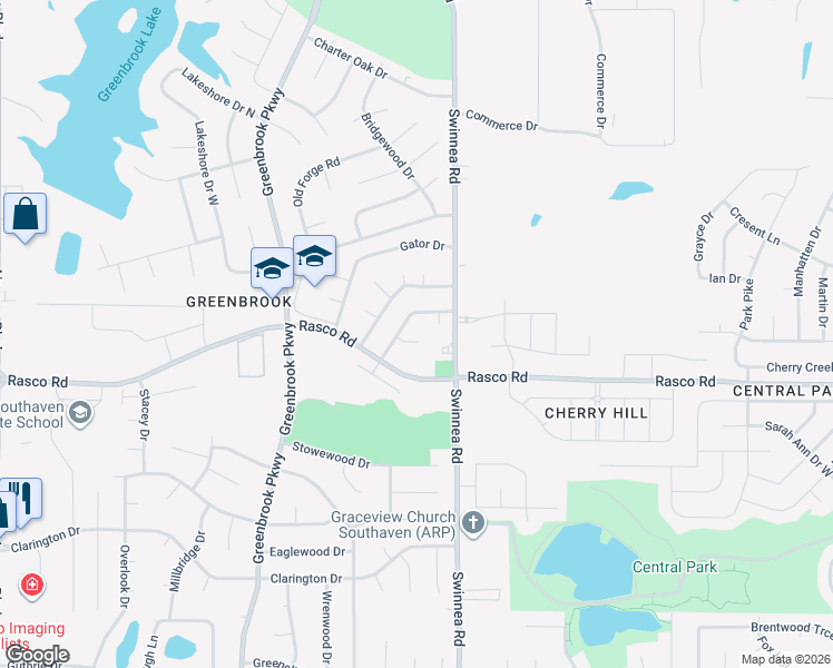 map of restaurants, bars, coffee shops, grocery stores, and more near 904 Acorn Cove in Southaven