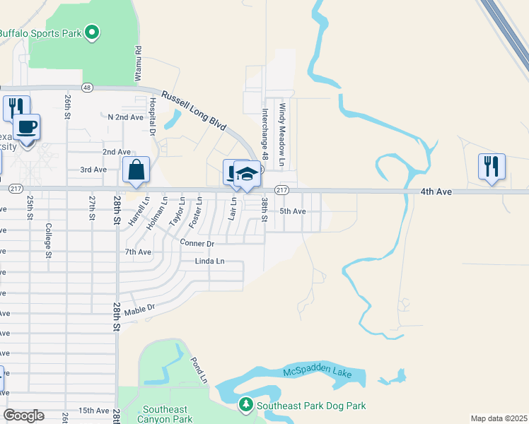 map of restaurants, bars, coffee shops, grocery stores, and more near 5th Avenue in Canyon