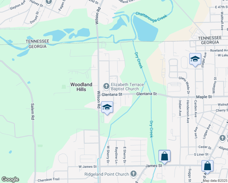 map of restaurants, bars, coffee shops, grocery stores, and more near 61 Charlsie Trail in Rossville