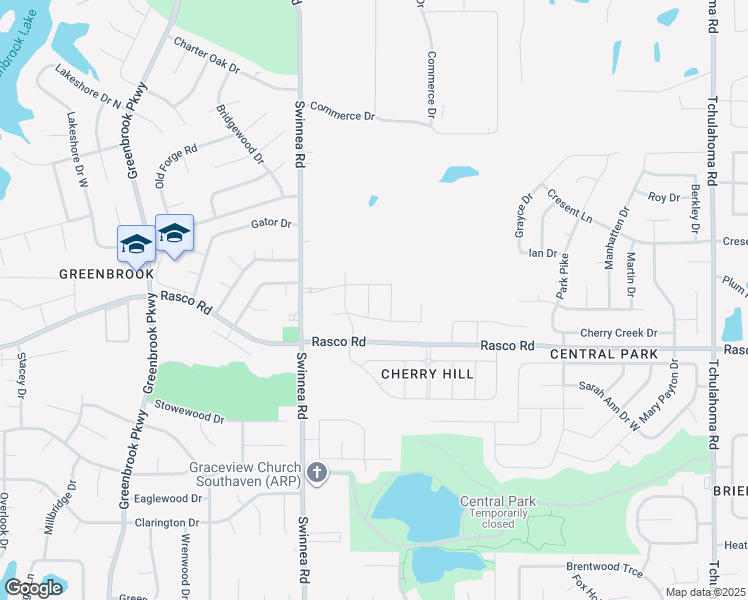 map of restaurants, bars, coffee shops, grocery stores, and more near 8130 Swinnea Road in Southaven
