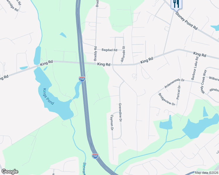 map of restaurants, bars, coffee shops, grocery stores, and more near 7210 Tobago Place in Fayetteville