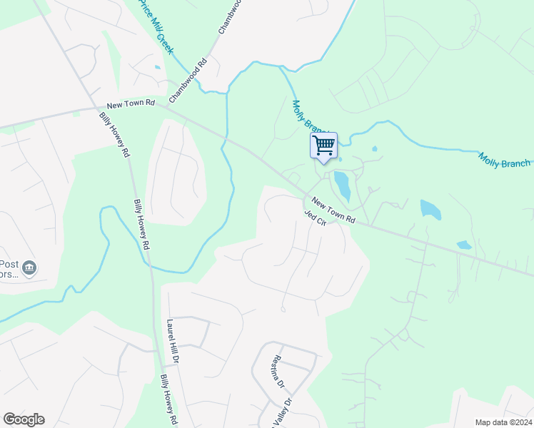 map of restaurants, bars, coffee shops, grocery stores, and more near 1223 Brionne Court in Waxhaw