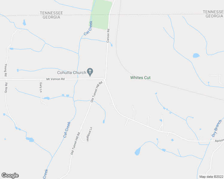 map of restaurants, bars, coffee shops, grocery stores, and more near 2457 Mount Vernon Road in Cohutta