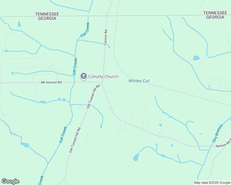 map of restaurants, bars, coffee shops, grocery stores, and more near 2457 Mount Vernon Road in Cohutta