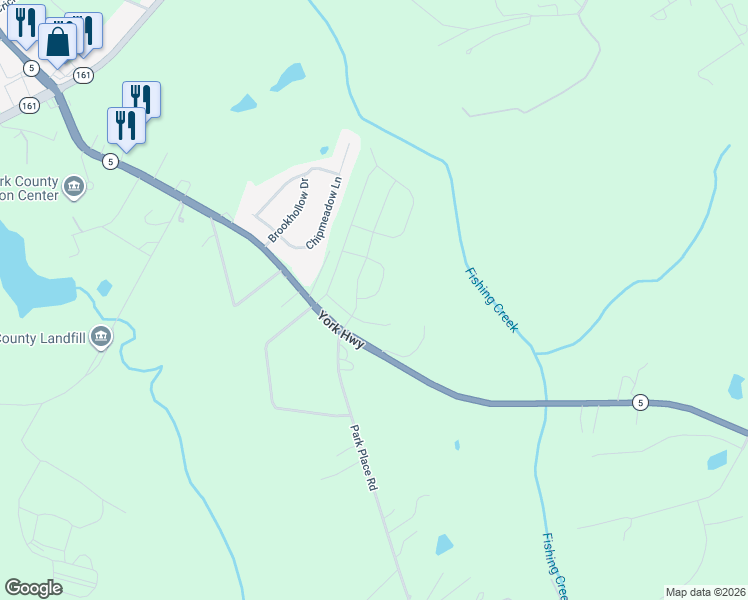 map of restaurants, bars, coffee shops, grocery stores, and more near 1994 York Highway in York