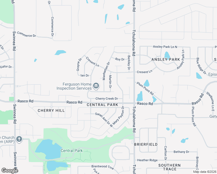 map of restaurants, bars, coffee shops, grocery stores, and more near 8131 Martin Drive in Southaven