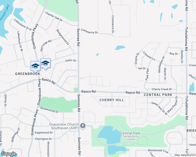 map of restaurants, bars, coffee shops, grocery stores, and more near 8130 Swinnea Road in Southaven