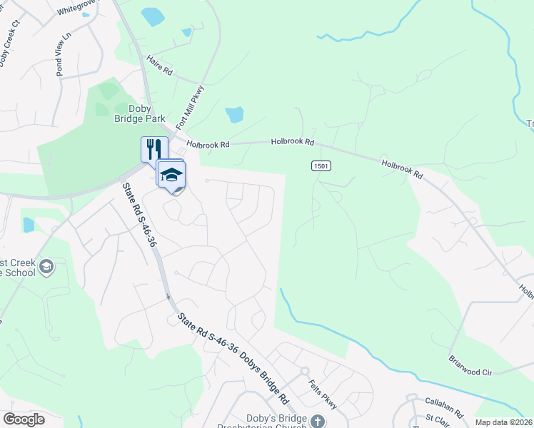 map of restaurants, bars, coffee shops, grocery stores, and more near 1799 Earl Drive in Fort Mill