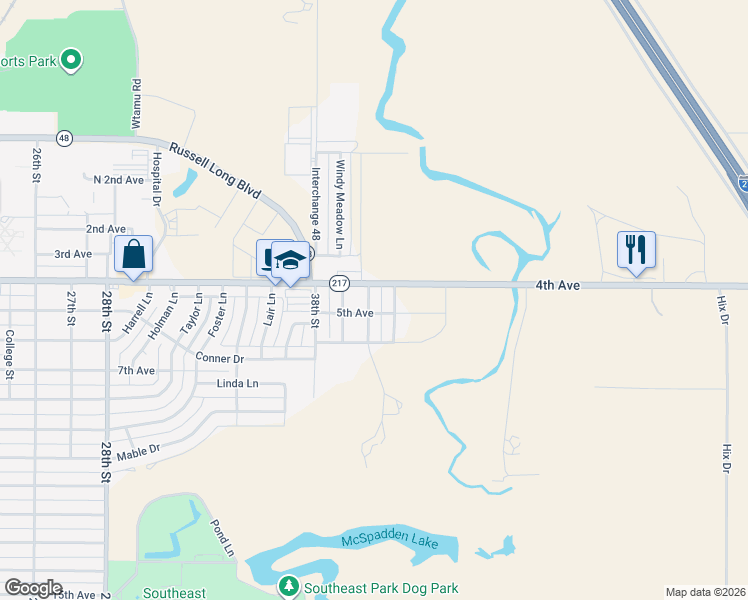 map of restaurants, bars, coffee shops, grocery stores, and more near 500 Palo Duro Drive in Canyon