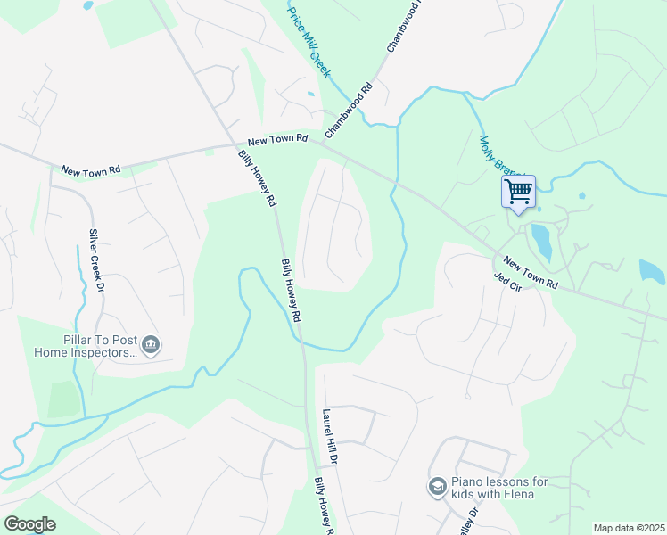 map of restaurants, bars, coffee shops, grocery stores, and more near 1405 Mallory Lane in Waxhaw