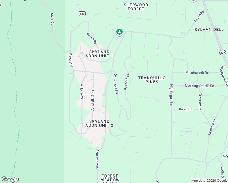 map of restaurants, bars, coffee shops, grocery stores, and more near 43 Big Dipper Road in Tijeras