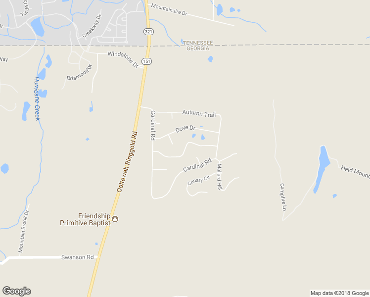 map of restaurants, bars, coffee shops, grocery stores, and more near 201 Blue Heron Drive in Ringgold
