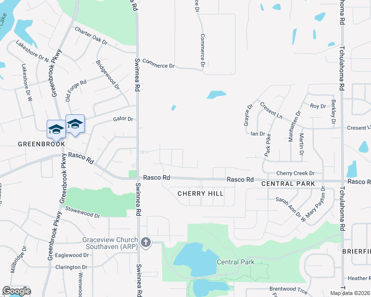 map of restaurants, bars, coffee shops, grocery stores, and more near 8130 Swinnea Road in Southaven