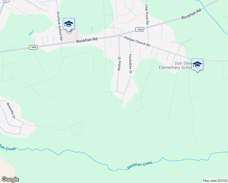 map of restaurants, bars, coffee shops, grocery stores, and more near 147 Malloy Street in Raeford