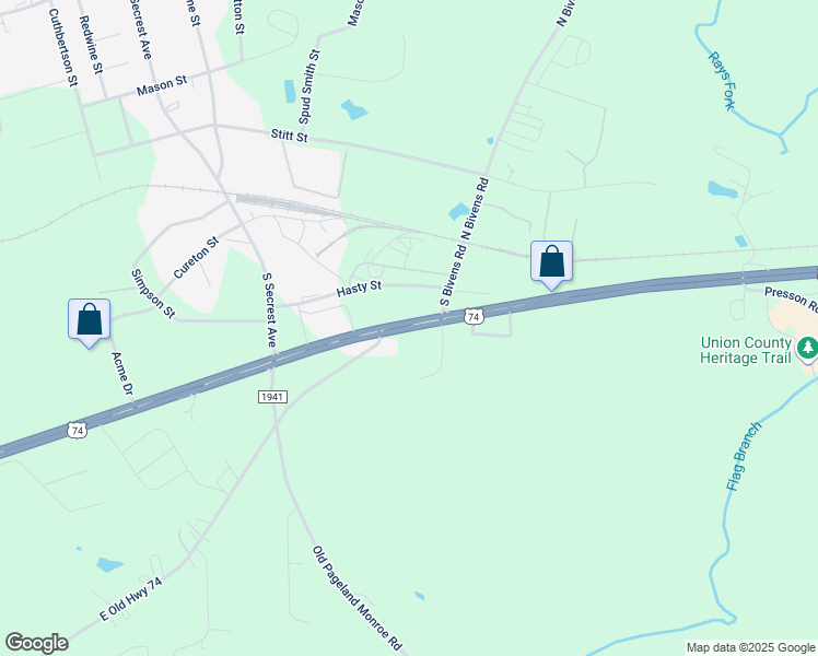 map of restaurants, bars, coffee shops, grocery stores, and more near 2118 East Roosevelt Boulevard in Monroe