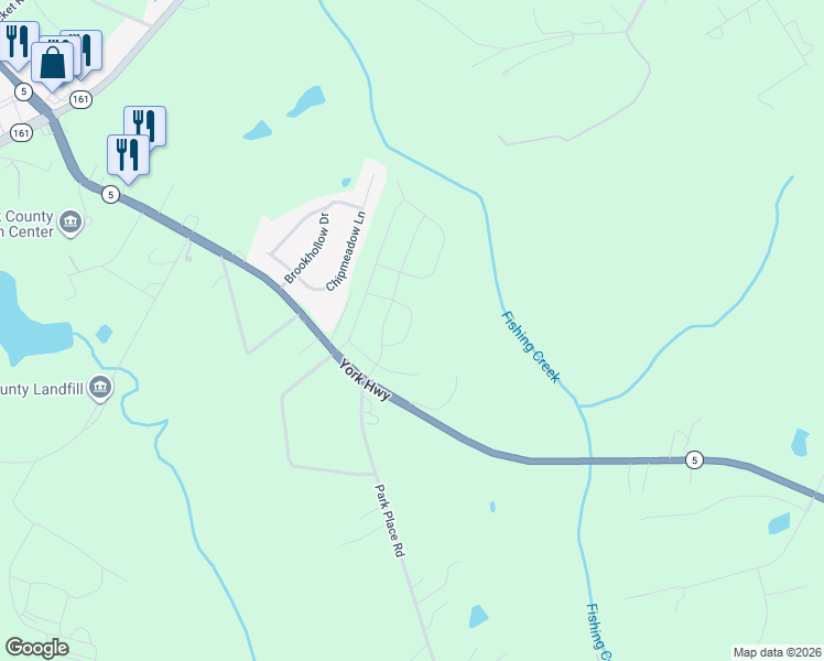 map of restaurants, bars, coffee shops, grocery stores, and more near 760 Palmer Pendleton Way in York