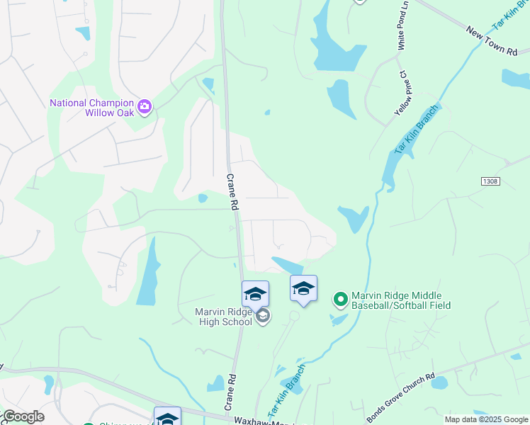 map of restaurants, bars, coffee shops, grocery stores, and more near 2907 Meherrin Court in Waxhaw