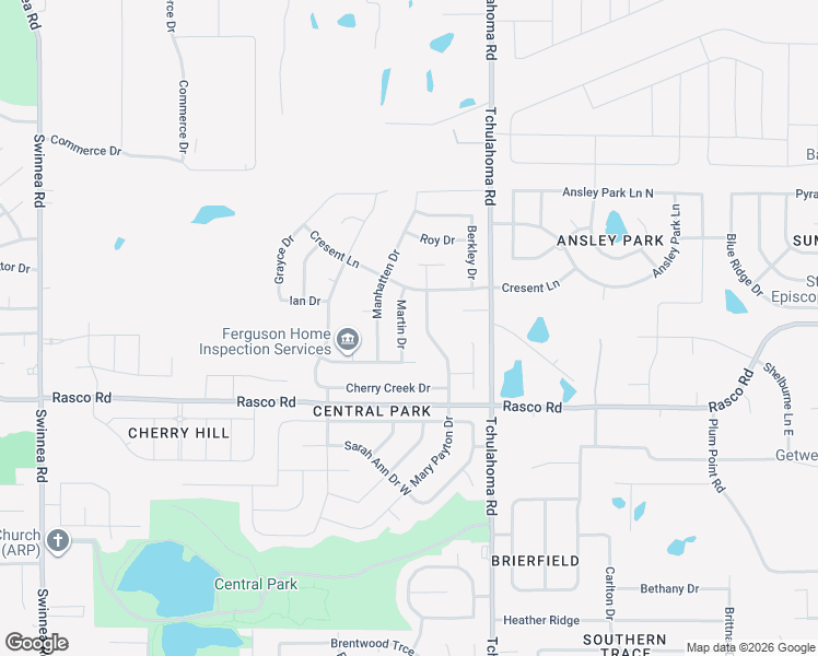 map of restaurants, bars, coffee shops, grocery stores, and more near 8166 Martin Drive in Southaven