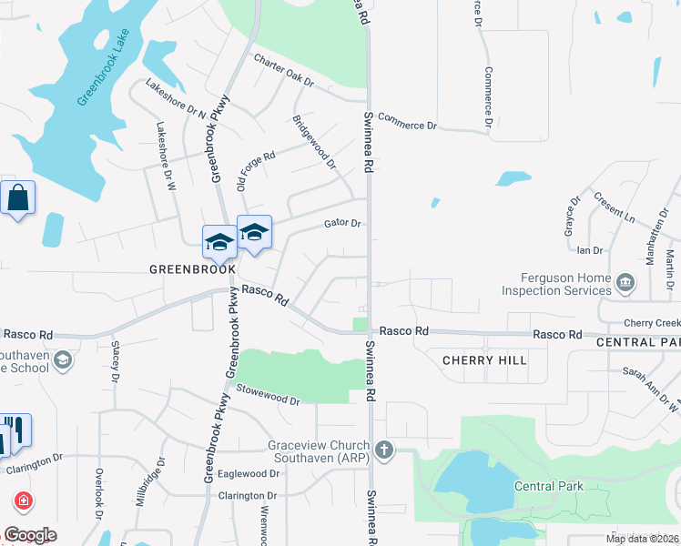 map of restaurants, bars, coffee shops, grocery stores, and more near 905 Autumn Woods Drive in Southaven