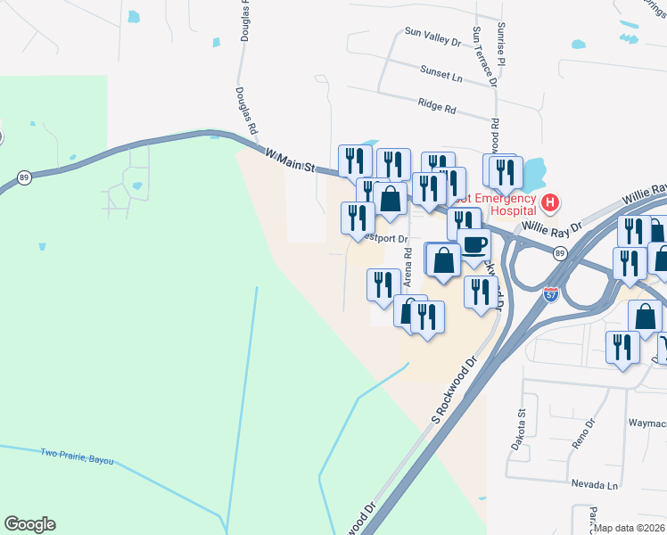 map of restaurants, bars, coffee shops, grocery stores, and more near 400 Northport Drive in Cabot