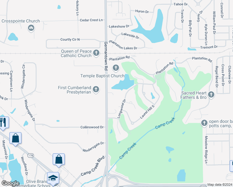 map of restaurants, bars, coffee shops, grocery stores, and more near 9062 Lyon CV in Olive Branch