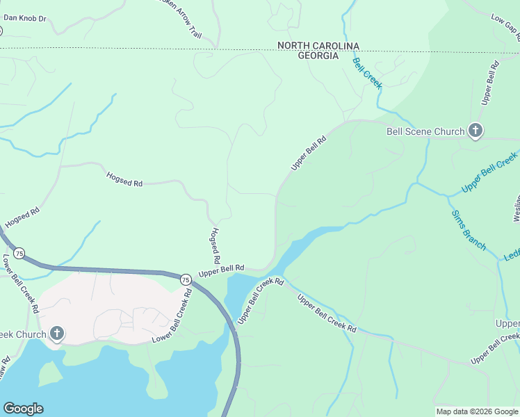 map of restaurants, bars, coffee shops, grocery stores, and more near 2197 Carlin Road in Hiawassee