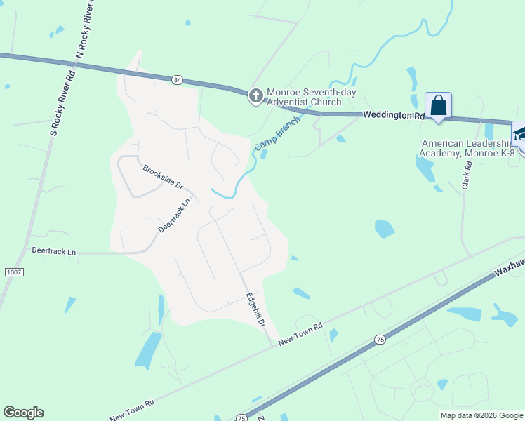 map of restaurants, bars, coffee shops, grocery stores, and more near 611 Winding Way Drive in Monroe