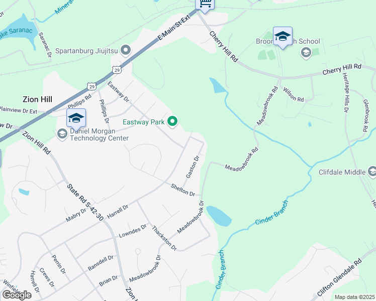 map of restaurants, bars, coffee shops, grocery stores, and more near 436 Harrell Drive in Spartanburg