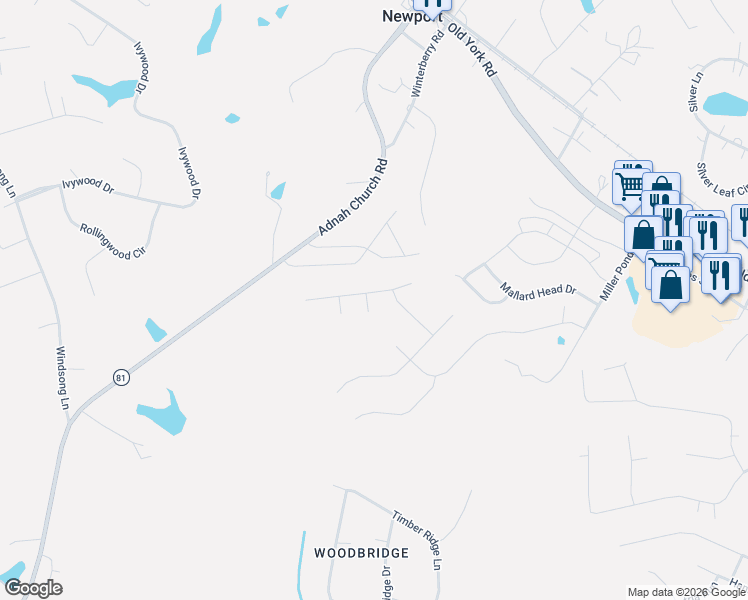 map of restaurants, bars, coffee shops, grocery stores, and more near 305 Spurs Court in Rock Hill
