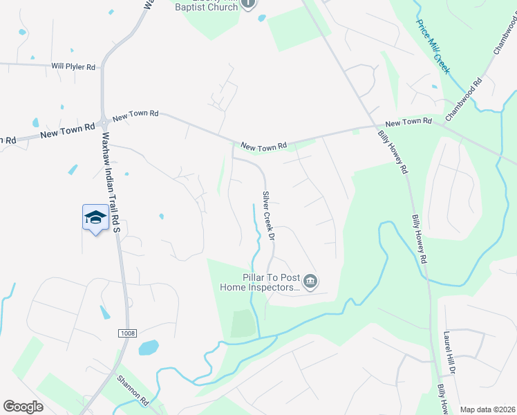 map of restaurants, bars, coffee shops, grocery stores, and more near 5709 Silver Creek Drive in Waxhaw