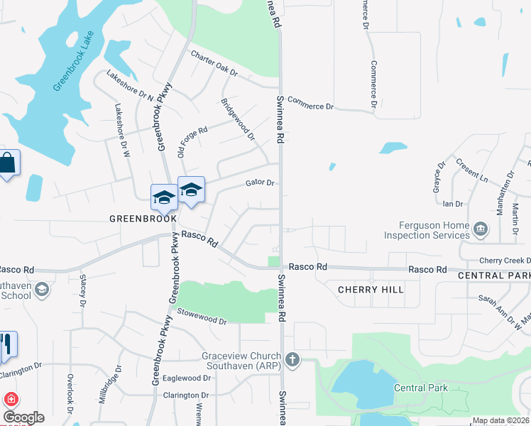 map of restaurants, bars, coffee shops, grocery stores, and more near 905 Autumn Woods Drive in Southaven