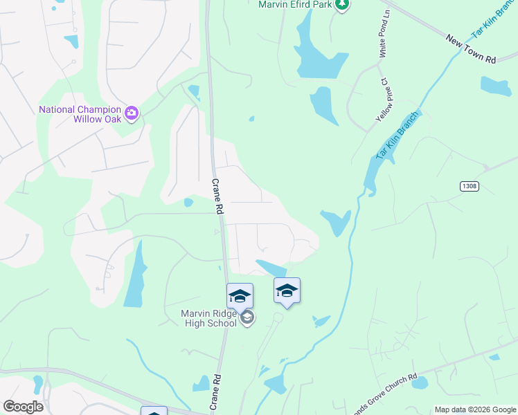 map of restaurants, bars, coffee shops, grocery stores, and more near 2907 Meherrin Court in Waxhaw