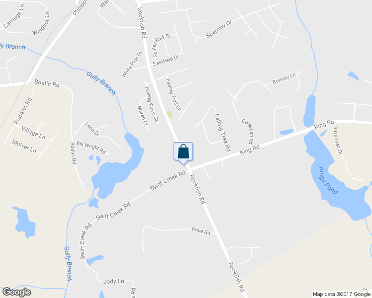 map of restaurants, bars, coffee shops, grocery stores, and more near 8519 Rockfish Road in Raeford