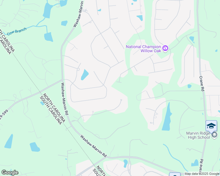 map of restaurants, bars, coffee shops, grocery stores, and more near 1828 Funny Cide Drive in Marvin