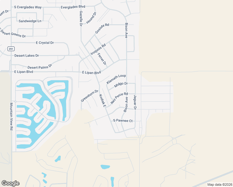 map of restaurants, bars, coffee shops, grocery stores, and more near 2419 East Nez Perce Court in Fort Mohave