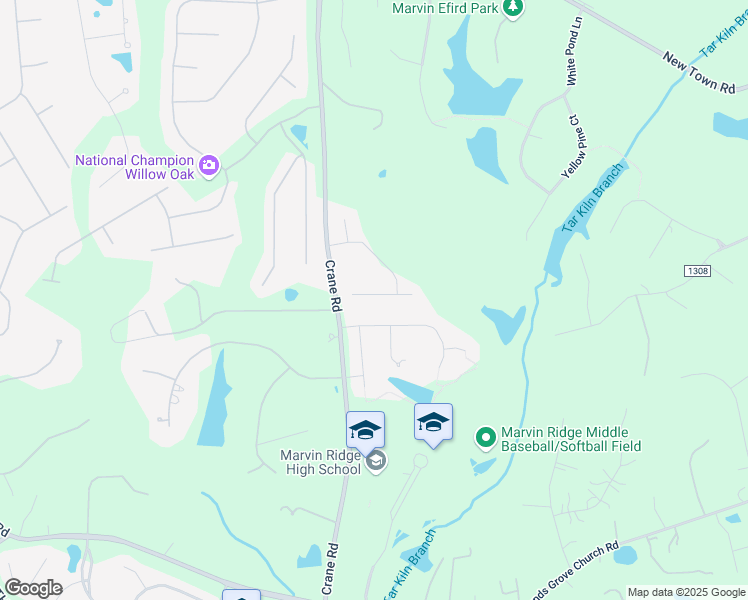 map of restaurants, bars, coffee shops, grocery stores, and more near 2907 Meherrin Court in Waxhaw