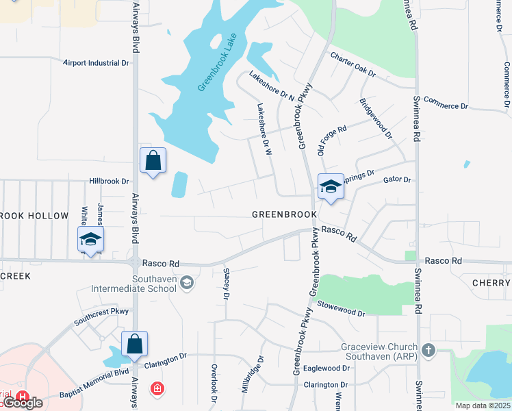 map of restaurants, bars, coffee shops, grocery stores, and more near 8236 Todd Cove in Southaven
