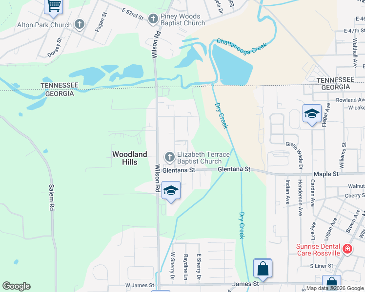 map of restaurants, bars, coffee shops, grocery stores, and more near 616 Mohawk Street in Rossville
