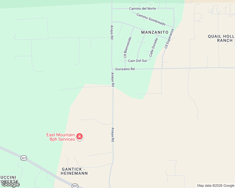 map of restaurants, bars, coffee shops, grocery stores, and more near 108 Anaya Road in Tijeras