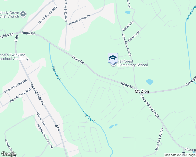 map of restaurants, bars, coffee shops, grocery stores, and more near 117 Hope Road in Spartanburg