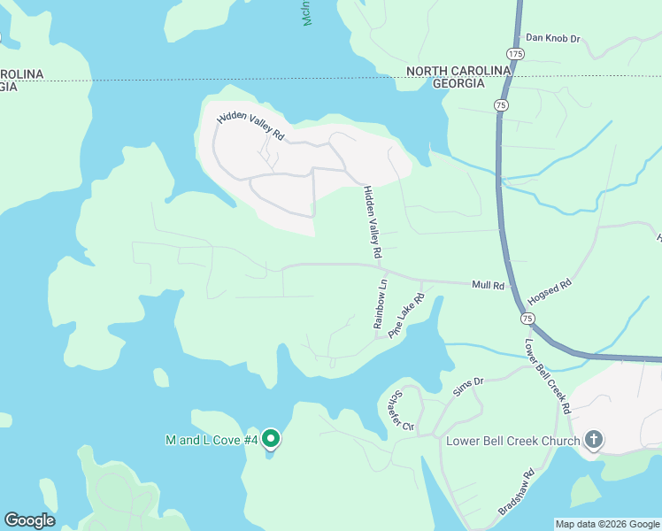 map of restaurants, bars, coffee shops, grocery stores, and more near 200-710 Mull Road in Hiawassee